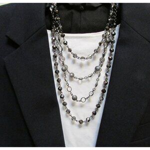 White House Black Market WHBM Multi Strand Faceted Crystals Stunning